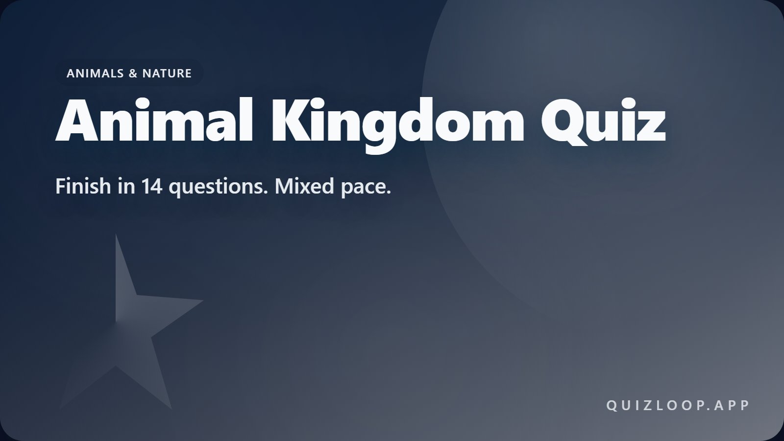 Animal Kingdom Quiz