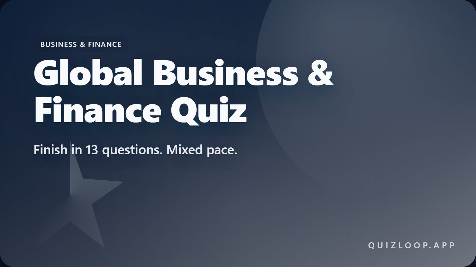 Global Business & Finance Quiz