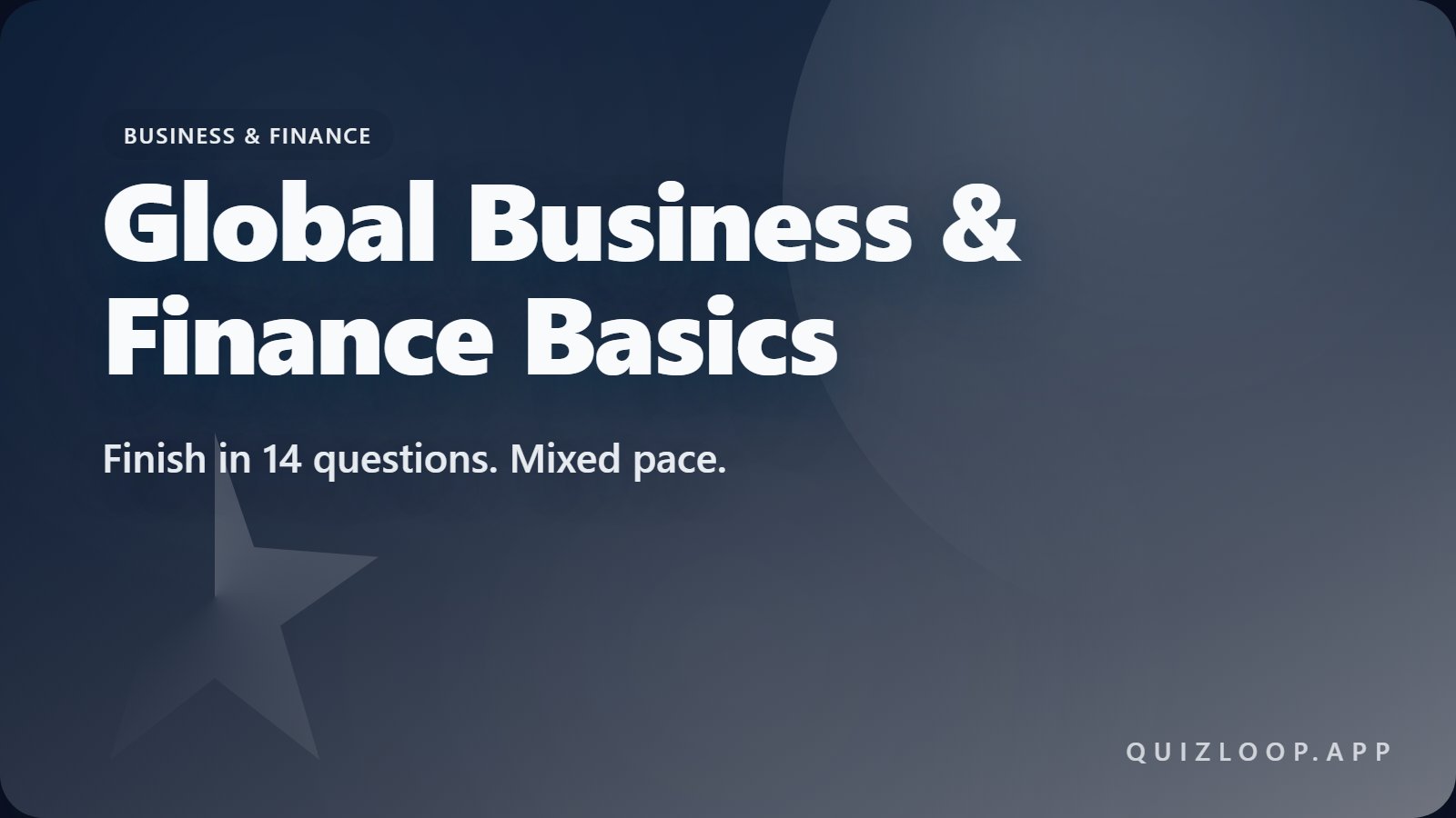 Global Business & Finance Basics
