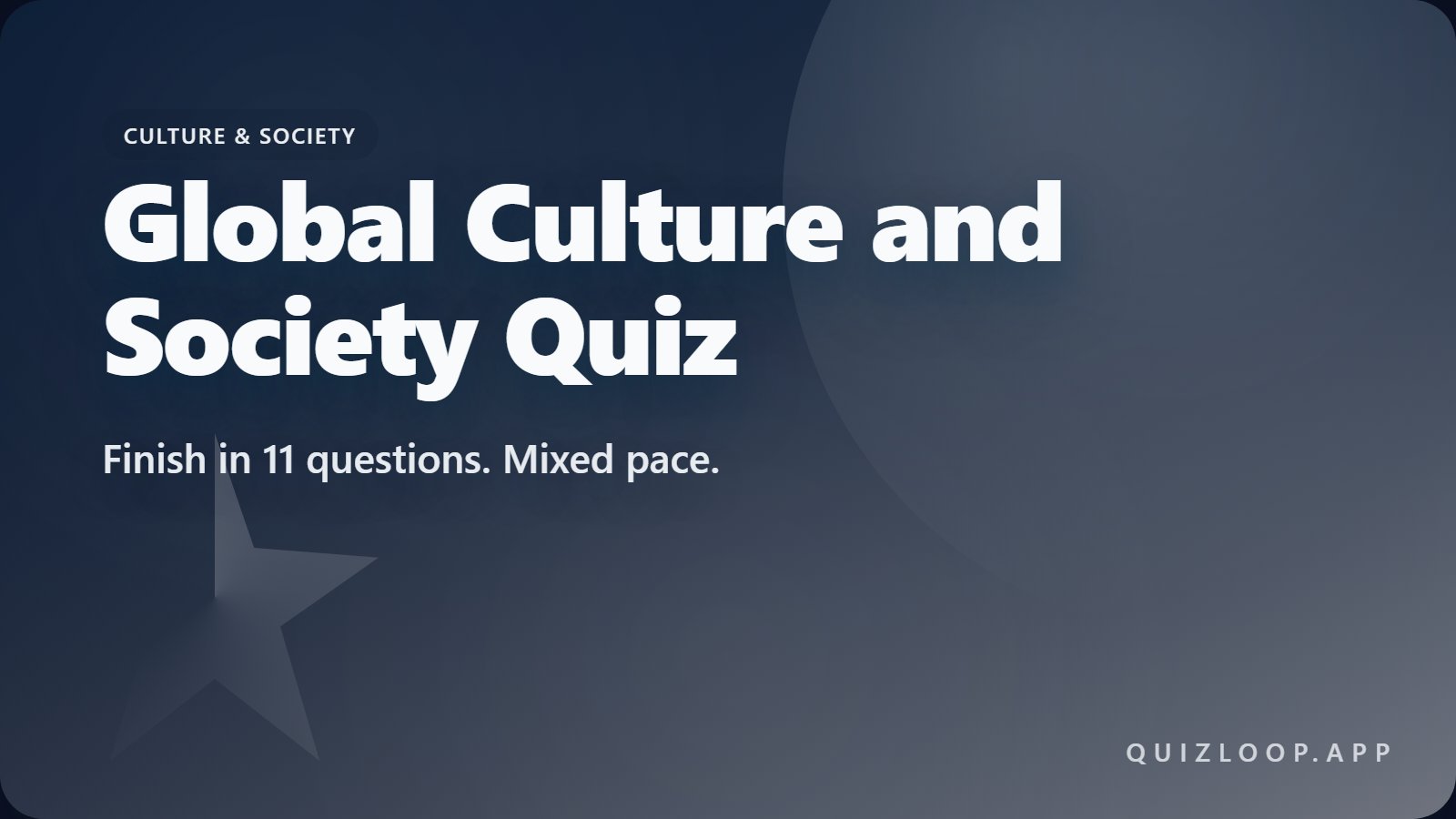 Global Culture and Society Quiz