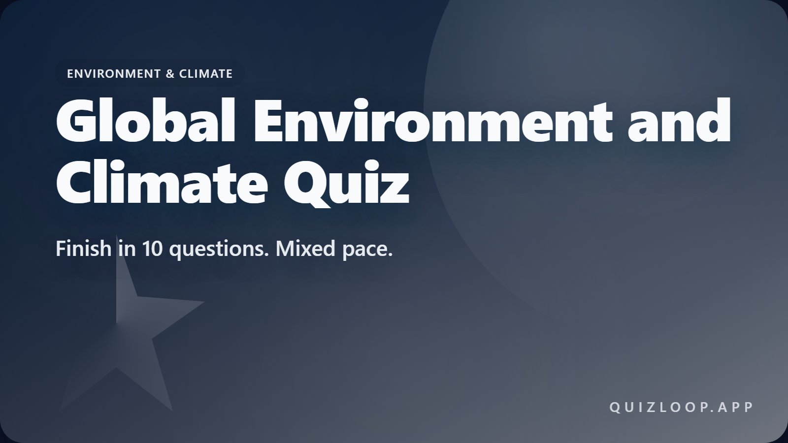 Global Environment and Climate Quiz