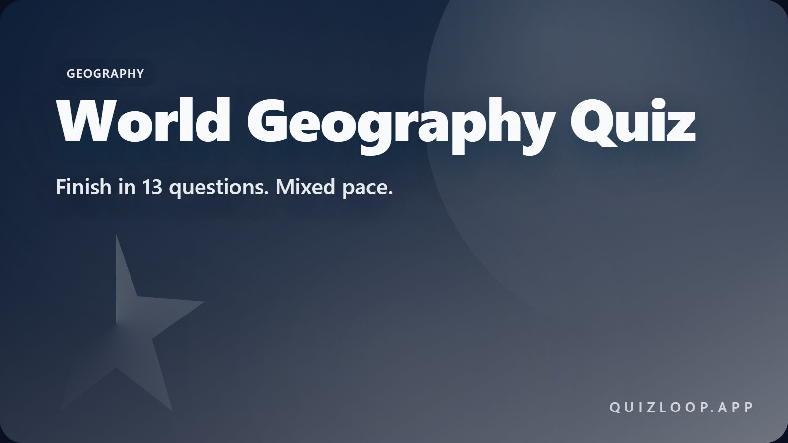 World Geography Quiz
