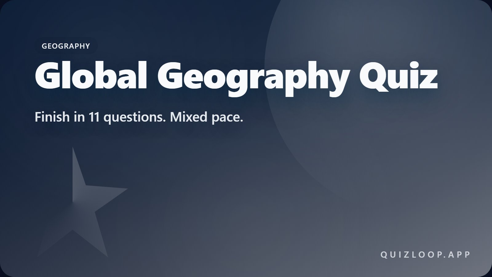 Global Geography Quiz