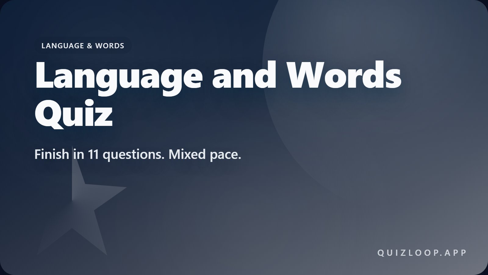 Language and Words Quiz