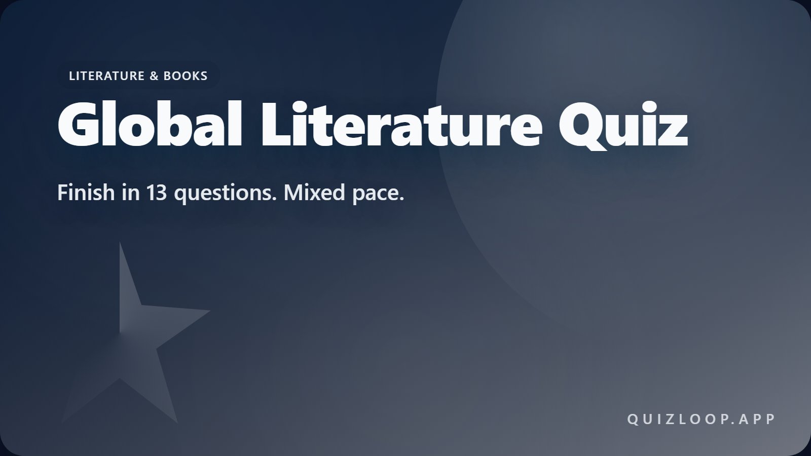 Global Literature Quiz