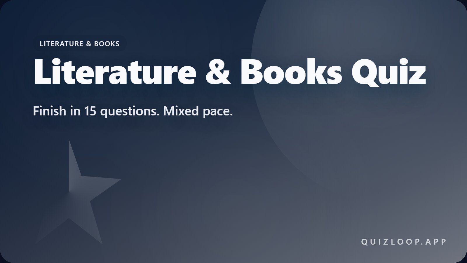 Literature & Books Quiz