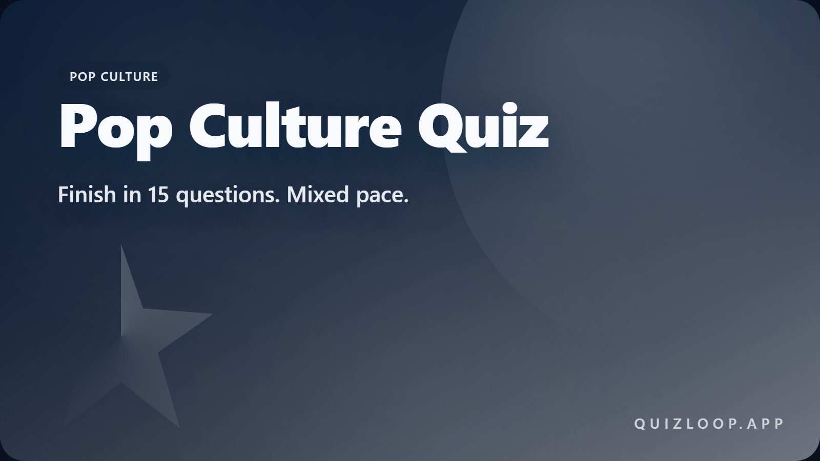 Pop Culture Quiz