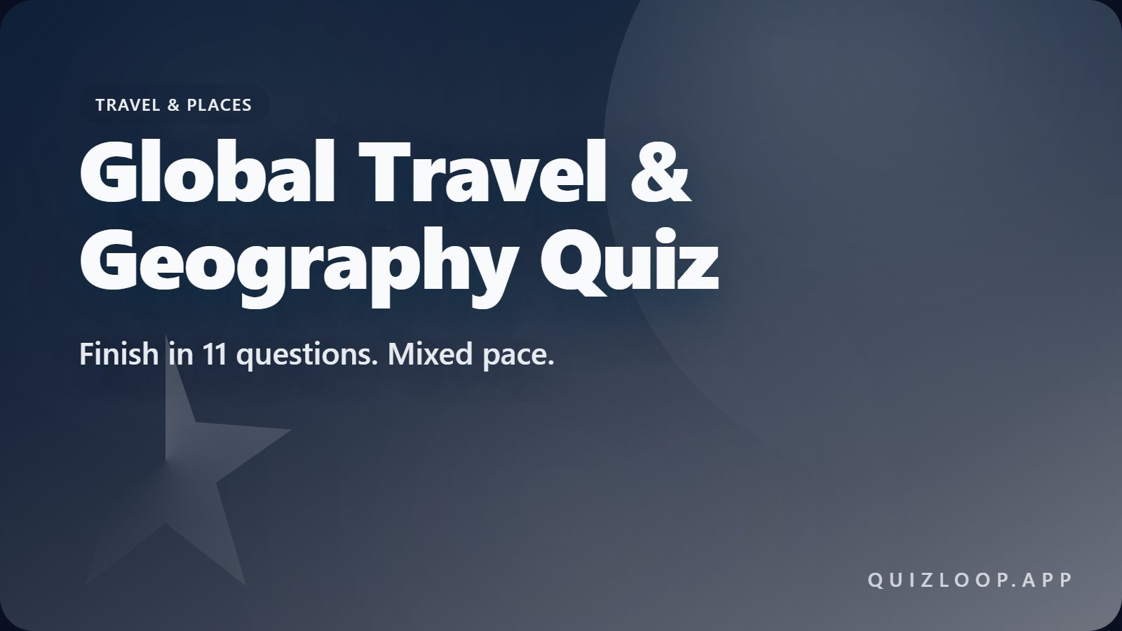 Global Travel & Geography Quiz